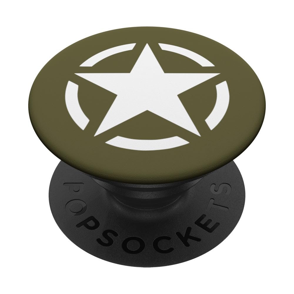 Vintage WW2 - WWII Military Vehicle White Star Broken Circle PopSockets Adhesive PopGrip