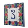15cm x 4.8cm Hand-painted Italian Red Rose Ceramic House End Tiles (2 End Set) view 2