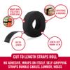 VELCRO Brand VEL-30765-AMS Extra Narrow Straps 1/2 in x 30ft Roll | Cut to Length Reusable Self-Gripping Tape | Organize and Bundle Electric Cords, Ropes, Cable Management Solutions, Wire Ties | Black view 2