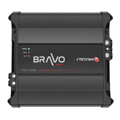 Stetsom Bravo BASS 3000 1 Ohm Mono Subwoofer Car Audio Amplifier, 3000.1 3K Watts RMS, 1 Stable, 3000x1, Monoblock, Sound Quality, Crossover & Bass Boost 3000W Sub Amp, Smart Coolers