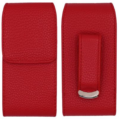 (RED/VERTICAL1) Classic Carry Pouch case with Belt Clip for Dexcom G6 Mobile CGM Receiver