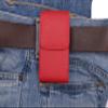 (RED/VERTICAL1) Classic Carry Pouch case with Belt Clip for Dexcom G6 Mobile CGM Receiver view 3