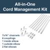Legrand Wiremold C110S Cordmate 108 Inch 17 Piece Cord Cover Kit, Organizer for Wall, Holds 1 Cord or Cable, Sustainable Packaging, White (1 Pack) view 2