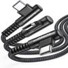 AINOPE Right Angle USB Type C Cable [3-Pack 3.3ft/6.6ft/10ft] 3.1A Fast Charging USB to USB C Cable, Nylon Braided USB C Charging Cable Compatible with Galaxy S21+ Ultra, iPad mini/Air/Pro, Pixel 6X view 1