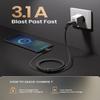 AINOPE Right Angle USB Type C Cable [3-Pack 3.3ft/6.6ft/10ft] 3.1A Fast Charging USB to USB C Cable, Nylon Braided USB C Charging Cable Compatible with Galaxy S21+ Ultra, iPad mini/Air/Pro, Pixel 6X view 3