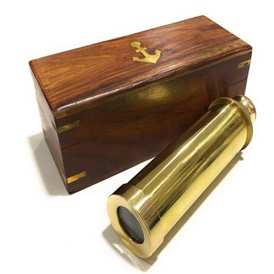 Pirate Monocular Gifting Telescope & Adults, Travellers Adventure Enthusiast Collectible Portable Telescope Cruise Ship Travel Hiking Hunting (14 inches, Full Brass)