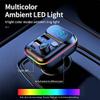 Bluetooth Adapter for Car, Wireless FM Radio Transmitter, Wireless Bluetooth 5.0, MP3 Music Player, QC3.0 + PD 20W USB Car Charger, 7 Colors LED Backlit view 2