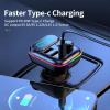 Bluetooth Adapter for Car, Wireless FM Radio Transmitter, Wireless Bluetooth 5.0, MP3 Music Player, QC3.0 + PD 20W USB Car Charger, 7 Colors LED Backlit view 4