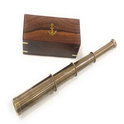 Pirate Monocular Gifting Telescope & Adults, Travellers Adventure Enthusiast Collectible Portable Telescope Cruise Ship Travel Hiking Hunting (14 inches, Brown Antique)