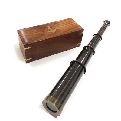 Pirate Monocular Gifting Telescope & Adults, Travellers Adventure Enthusiast Collectible Portable Telescope Cruise Ship Travel Hiking Hunting (14 inches, Black Antique)