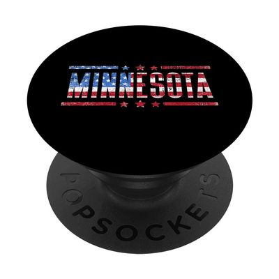 Minnesota with the flag of the USA PopSockets Swappable PopGrip