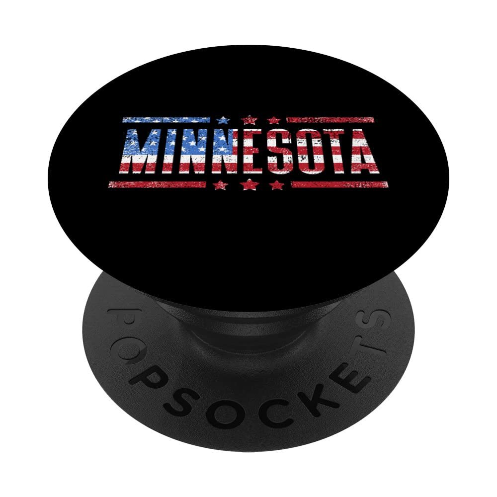 Minnesota with the flag of the USA PopSockets Swappable PopGrip