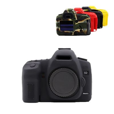 Soft Silicone Black Camera Case Armor Skin Body Cover Protector for Canon EOS 5D Mark II Digital Camera, Black, Camera Case
