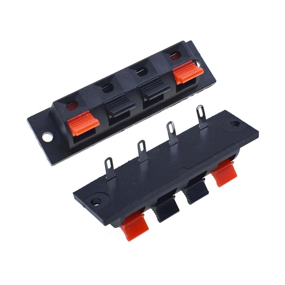 2pcs 2/4/6 Way Spring Speaker Terminal Clip Push Release Connector Audio Cable Terminals Strip Block (WP4-7-4P)
