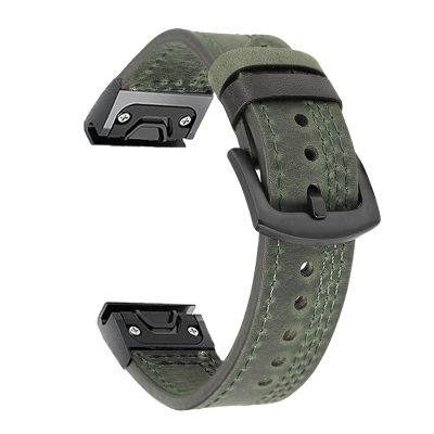 KFAA 22 26mm Sport Watchband Strap For Garmin Fenix 6 6S 6X Pro 5X 5 Plus 3HR 935 S60 D2 Enduro Quick Release Leather Bracelet Correa (Color : R, Size : 22mm)