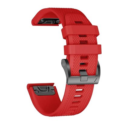 EEOM 22 26mm Quick Release Silicone Watchband Strap for Garmin Descent MK1 Mk2 Mk2i Wristband for Garmin TACTIX Delta Bracelet Correa (Color : Red, Size : 26mm Descent Mk2)