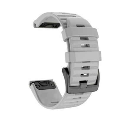 KFAA New 20 22 26mm Silicone Sport Silicone Watchband Strap for Garmin Fenix 5X 6X Pro 5 6 5s Plus 6s 3 3HR Watch Easyfit Wrist Band (Color : Gray, Size : 26mm Fenix 3 3HR)