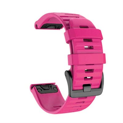 KFAA New 20 22 26mm Silicone Sport Silicone Watchband Strap for Garmin Fenix 5X 6X Pro 5 6 5s Plus 6s 3 3HR Watch Easyfit Wrist Band (Color : Pink, Size : 22mm Fenix 5 6 Pro)