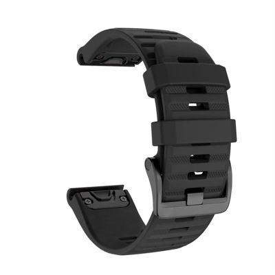KFAA New 20 22 26mm Silicone Sport Silicone Watchband Strap for Garmin Fenix 5X 6X Pro 5 6 5s Plus 6s 3 3HR Watch Easyfit Wrist Band (Color : Black, Size : 26mm Fenix 3 3HR)