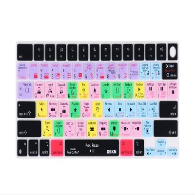 XSKN Final Cut Pro Shortcut US Layout Silicone Keyboard Cover Skin for 2021 Released MacBook 14 inch A2442 16 A2485 with ( M1 / Max chip ) Liquid Retina XDR Display Touch ID K-396