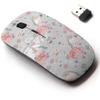 2.4G Wireless Mouse with Cute Pattern Design for All Laptops and Desktops with Nano Receiver - Birds Robin Butterflies view 1