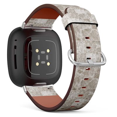 CJBROES Replacement Leather Watch Band, Compatible with Fitbit Versa 3 and Fitbit Sense of Wristband Bracelet Accessory - Marble Tiles
