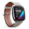 CJBROES Replacement Leather Watch Band, Compatible with Fitbit Versa 3 and Fitbit Sense of Wristband Bracelet Accessory - Marble Tiles view 2