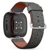 CJBROES Replacement Leather Watch Band, Compatible with Fitbit Versa 3 and Fitbit Sense of Wristband Bracelet Accessory - Charcoal Stroke view 1