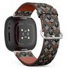 CJBROES Replacement Leather Watch Band, Compatible with Fitbit Versa 3 and Fitbit Sense of Wristband Bracelet Accessory - Striped Tribal Geometric view 1