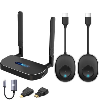 Wireless Hdmi Transmitter and Receiver 4k Kit.One Receiver and Two Transmitter Packages,Switch at Will,Matching Distance 50M VGA Dual Screen Casting Video Audio from PC/Laptop/TikTok to Monitor