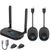 Wireless Hdmi Transmitter and Receiver 4k Kit.One Receiver and Two Transmitter Packages,Switch at Will,Matching Distance 50M VGA Dual Screen Casting Video Audio from PC/Laptop/TikTok to Monitor view 1