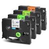 USUPERINK 4PK Compatible for Brother P-Touch TZe 231 B31 C31 D31 Label Tape 12mm 0.47'' 1/2 inch Black on White/Orange/Fluo Yellow/Fluo Green Laminated Tapes for PT-D210 H110 H100 H300 Label Maker view 1