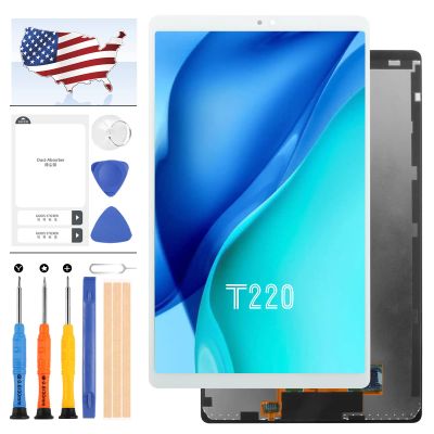 Screen Replacement for Samsung Tab A7 Lite 2021 SM-T220 LCD T220 Display Touch Screen Digitizer Glass Panel Assembly Repair Parts Kit 8.7inch (White no Frame)