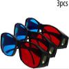 Heyiarbeit 3pcs Red-Blue 3D Glasses Plastic Frame Black Resin Lens 3D Movie Game-Extra Upgrade Style view 3