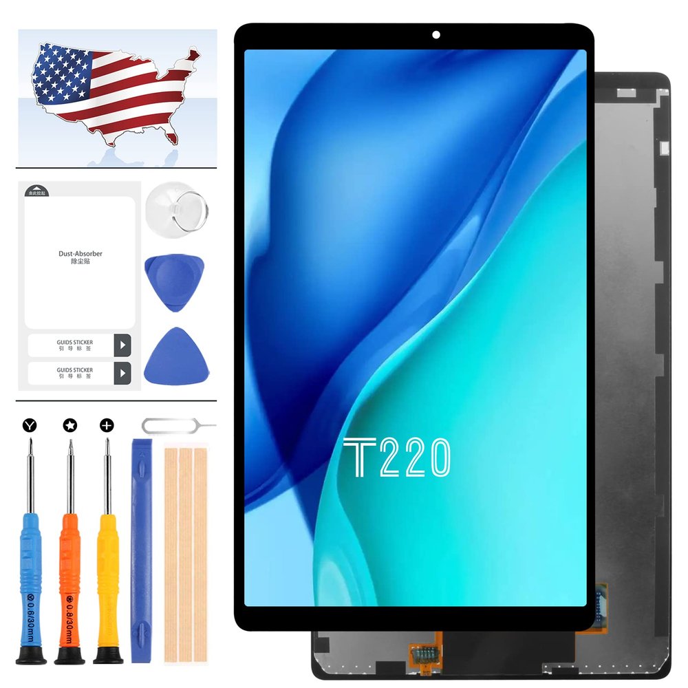 Screen Replacement for Samsung Tab A7 Lite 2021 SM-T220 LCD T220 Display Touch Screen Digitizer Glass Panel Assembly Repair Parts Kit 8.7inch (Black no Frame)
