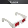 Heyiarbeit 20pcs Red-Red 3D Glasses Carboard Frame White Resin Lens 3D Movie Game-Extra Upgrade Style view 3