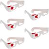 Heyiarbeit 5pcs Red-Red 3D Glasses Carboard Frame White Resin Lens 3D Movie Game-Extra Upgrade Style view 1