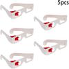 Heyiarbeit 5pcs Red-Red 3D Glasses Carboard Frame White Resin Lens 3D Movie Game-Extra Upgrade Style view 4