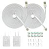 20FT Power Extension Cable Charger for Wyze Cam V3/V4/OG/V3 Pro, Arlo Essential, Eufy, SimpliSafe, Kasa,Blink Mini Pan(Not for Wyze Pan v3),Weatherproof Power Cord with Adapter for Security Cam 2Pack view 1