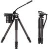 Carbon Fiber Tripod Video Tripod with Fluid Head, Video Camera Tripod Heavy Duty arge Load for DSLR Camera Load up to 33 Pounds, Suitable for Hunting and Work (Black) view 1