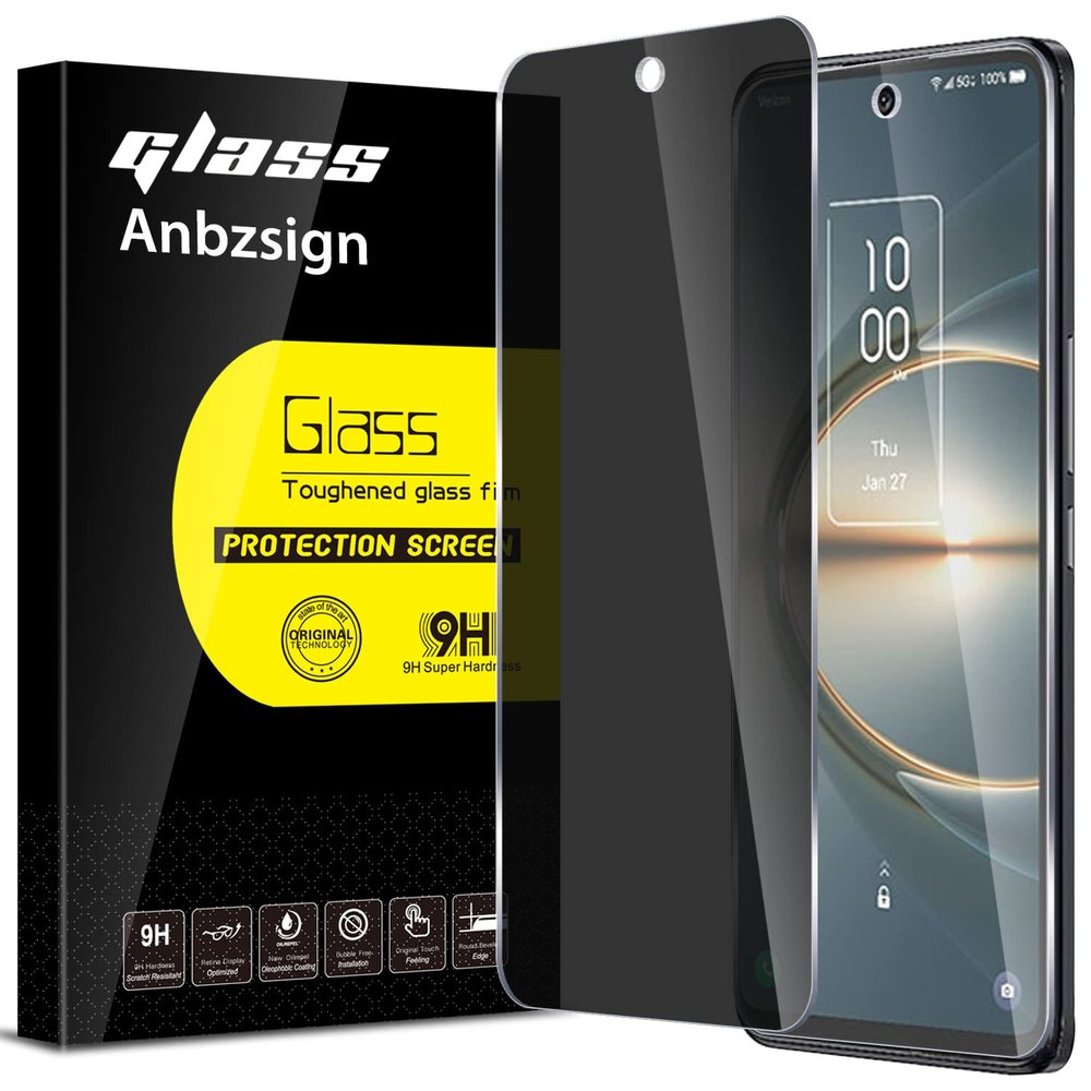 Anbzsign [2 Pack TCL 30 V 5G Privacy Screen Protector, Anti-Spy 9H Hardness Tempered Glass.