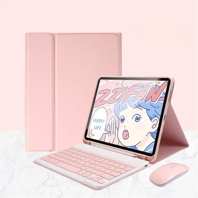 with Mouse Keyboard case for Galaxy Tab A8 2022 10.5 inch, SM-X200/X205/X207 Magnetic Detachable Bluetooth Keyboard Color KeyPink