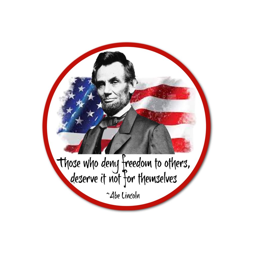 3" Abe Lincoln Freedom American Flag Quality Laminated Sticker Decal