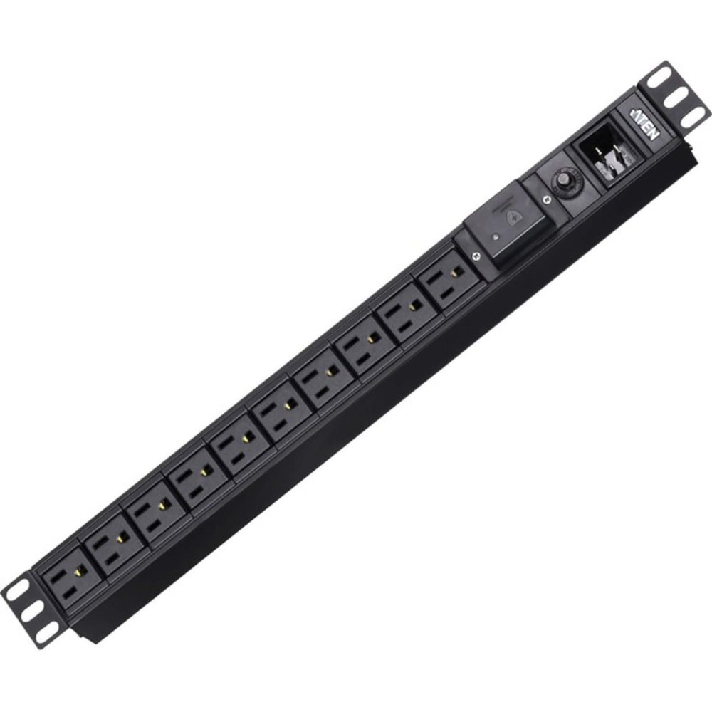 ATEN PE0210SA PE0210S 10-Outlets PDU - Basic - NEMA L5-20P - 10 x NEMA 5-20R - 120 V AC - 1U - Rack-mountable, Wall-mountable