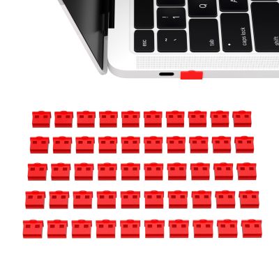 50PCS USB Port Dust Cover Type A Interface Anti Dust Protector Stopper Compatible with Table PC Notebook LaptopPort Protectors Anti-Dust Dirt for USB Female Ports (Red)