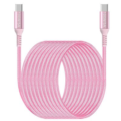 100W USB C to USB C Cable 15ft Long Pink,USBC to USBC,Awnuwuy (20V/5A) Type C PD Fast Charging Power Charging Cord Compatible with iPhone 15/15 Pro/15 Plus/15 Pro Max,iPad Pro, Samsung S23 S22,MacBook