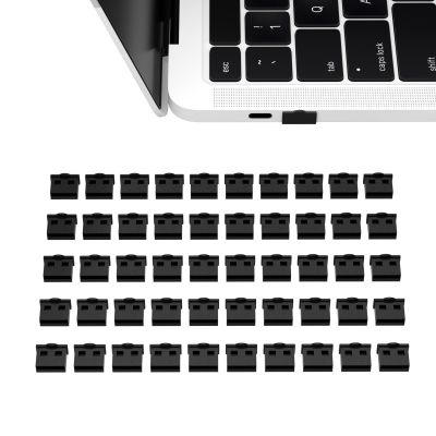 50PCS USB Port Dust Cover Type A Interface Anti Dust Protector Stopper Compatible with Table PC Notebook LaptopPort Protectors Anti-Dust Dirt for USB Female Ports (Black)