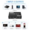 HDMI Splitter 1 in 4 Out, 4 Ports HDMI Splitter 4K@30Hz with Power Adapter, Support EDID 3D HD Distributor for PS4 Xbox Fire Stick HDTV view 2