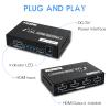 HDMI Splitter 1 in 4 Out, 4 Ports HDMI Splitter 4K@30Hz with Power Adapter, Support EDID 3D HD Distributor for PS4 Xbox Fire Stick HDTV view 4