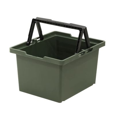 JEJ Astage #100 SPB-N100C Storage Box, Separate Basket, Green, Made in Japan, Outdoor, Camping, Stackable, Width 15.7 x Depth 18.9 x Height 11.0 inches (40 x 48 x 28 cm)